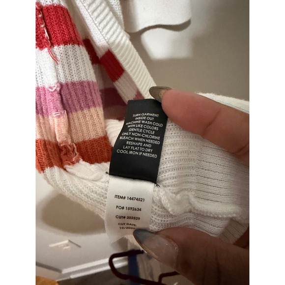 Torrid White Striped Knit Cardigan Sweater Open Front‎ Plus Size - Picture 4 of 5